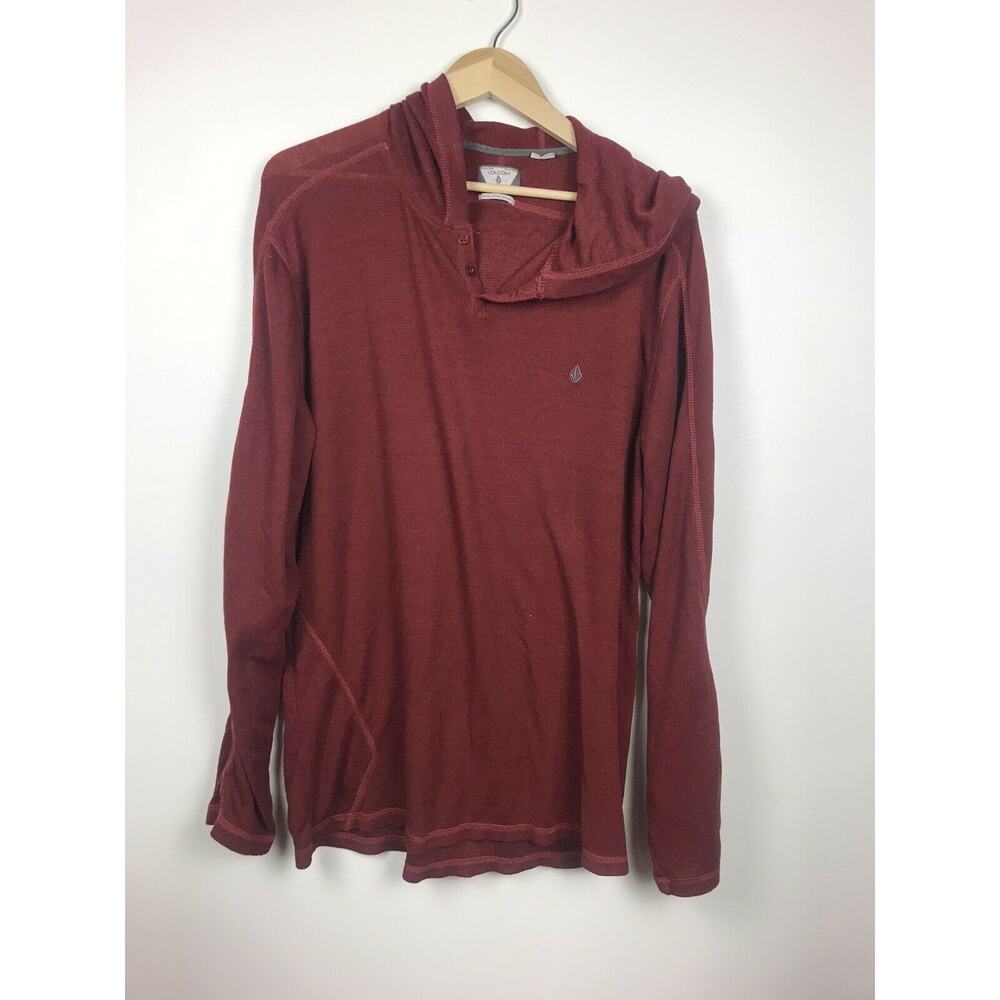 volcom‎ maroon pullover larger leightweight